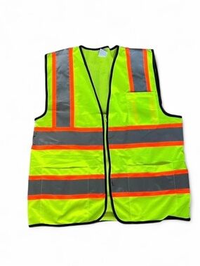 Neiko Brand High-Visibility Safety Vest - Neon Yellow with Reflective Stripes- L
